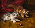"Kittens Playing with a Cork" by Alfred-Arthur Brunel de Neuville