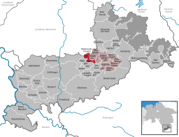 Läget för kommunen Krebeck i Landkreis Göttingen