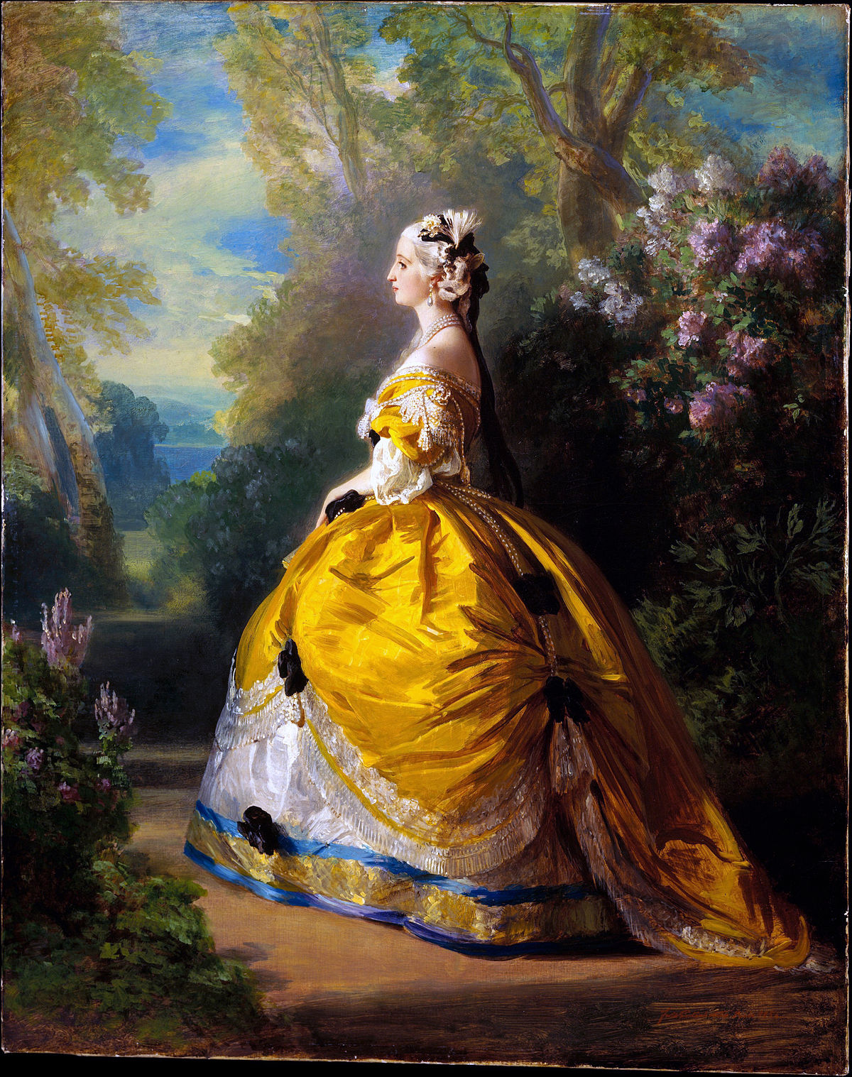 The Empress Eugenie a la Marie-Antoinette Painting by Franz Xavier