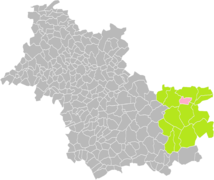 Localisation de la Commune de Lamotte-Beuvron dans le canton La Sologne.