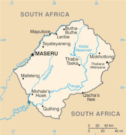 Lesotho - Mappa