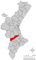 Розташування муніципалітету Роджла-і-Корбера у автономній спільноті Валенсія