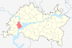 Localização do distrito de Kamsko-Ustyinsky no Tartaristão