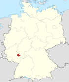 Map of Germany, position of the district of Alzey-Worms highlighted