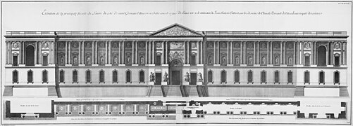 La façade de l'aile est avec la Colonnade réalisée par Louis Le Vau et Claude Perrault.