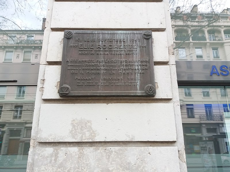 File:Lyon 7e - Avenue Jean Jaurès, plaque à Élie Rochette.jpg