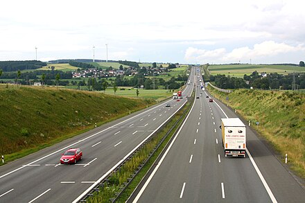 Three-lane autobahn