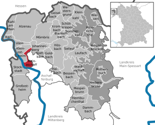 Läget för Mainaschaff i Landkreis Aschaffenburg