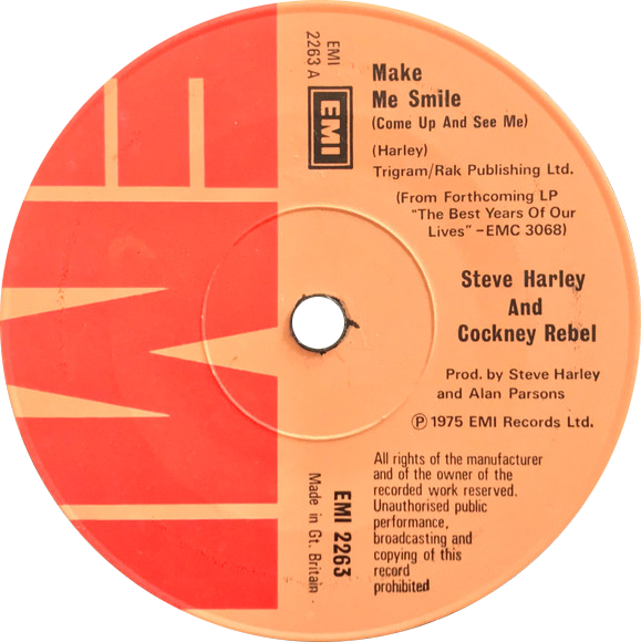 File:Make Me Smile (Come Up and See Me) by Steve Harley and Cockney Rebel UK single solid centre.webp