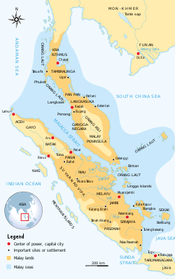 Map of ancient Melayu realm, based on a popular theory that Malayu Kingdom relates with Jambi