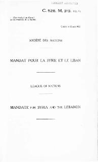 Mandate for Syria and Lebanon League of Nations mandate of France in the Middle East (1923–1946)