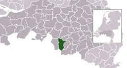 Highlighted position of Bladel in a municipal map of North Brabant