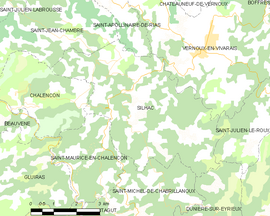 Mapa obce Silhac