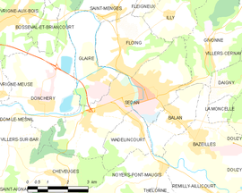 Mapa obce Sedan