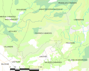 Poziția localității Fournes-Cabardès