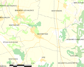 Mapa obce Montmeyran