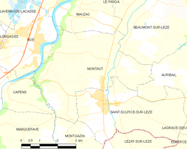 Mapa obce Montaut