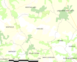 Mapa obce Fargues