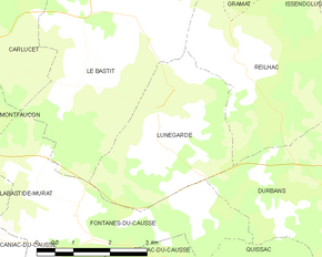 Poziția localității Lunegarde