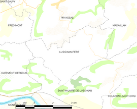 Mapa obce Lusignan-Petit