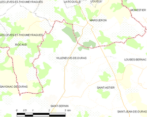 Poziția localității Villeneuve-de-Duras