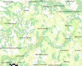 Mapa obce Sainte-Enimie