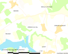 Poziția localității Orbigny-au-Val