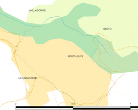 Mapa obce Mont-Louis