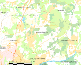 Mapa obce Rilhac-Rancon