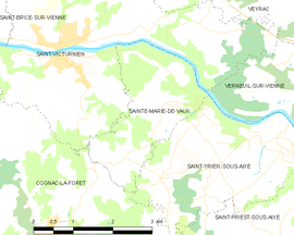 Mapa obce Sainte-Marie-de-Vaux