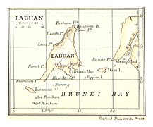 লাবুয়ানের একটি ১৮৮৮ ব্রিটিশ মানচিত্র