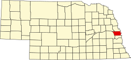 Locatie van Douglas County in Nebraska