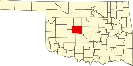 Locatie van Canadian County in Oklahoma