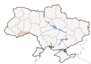 Karte der Ukraine mit Oblast Czernowitz
