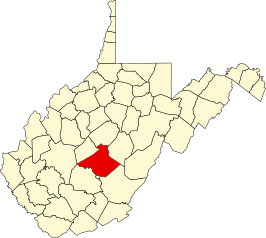 Locatie van Nicholas County in West Virginia