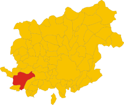 Kommunens läge i Benevento