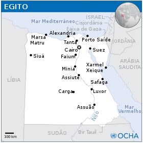 Mapa do República Árabe do Egito