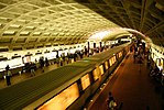 The upper level platforms at Metro Center