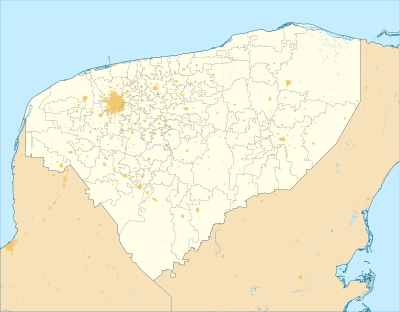 Mexico Yucatan location map (urban areas).svg