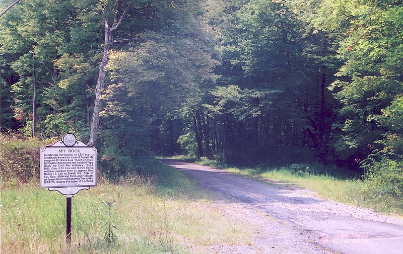 File:Midland Trail - Spy Rock Marker - NARA - 7720392.jpg