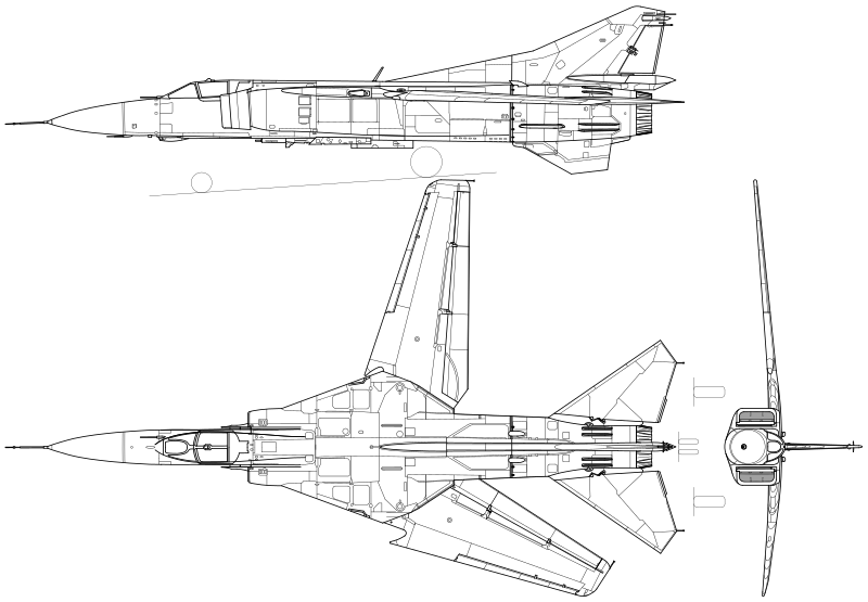 File:Mikoyan-Gurevich MiG-23MF 3-view.svg