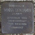 Deutsch: Stolperstein für Minna Benjamin vor dem Gebäude Emekesweg 12 in Hamburg-Poppenbüttel.