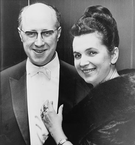 Mstislav Rostropovich with wife Galina Vishnevskaya in 1965