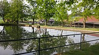 Radějovicích]]. Okres Strakonice, Jihočeský kraj. English: Pond in the village of Radějovice, Strakonice District, South Bohemian Region, Czechia.