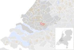 Ligging van Zwijndrecht in Zuid-Holland-provinsie