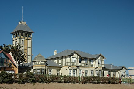 No, this isn't the Baltic Sea beach. It's the Woermannhaus in Swakopmund