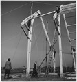 Netherlands. (Workmen working on the framing of a building.) - NARA - 541708.tif