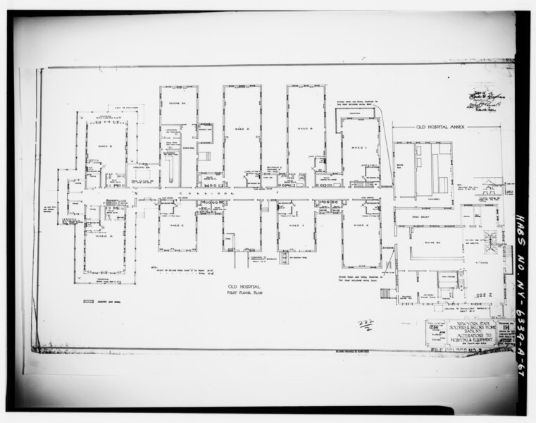 File:New York State Soldiers and Sailors Home, Building No. 29, Department of Veterans Affairs Medical Center, 76 Veterans Avenue, Bath, Steuben County, NY HABS NY,51-BATH,1A-67.tif