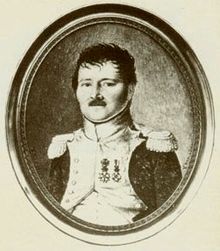 Medallion portréja egy egyenruhába öltözött francia tisztről.