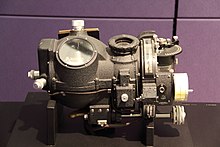 The Norden bombsight at the Computer History Museum in Mountain View, California. This example is only the bombsight itself; it does not include the associated autopilot that would normally connect to it on the bottom.